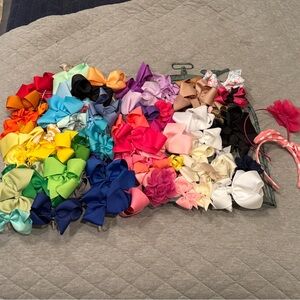 Girl’s boutique hair bows + headbands (50+)